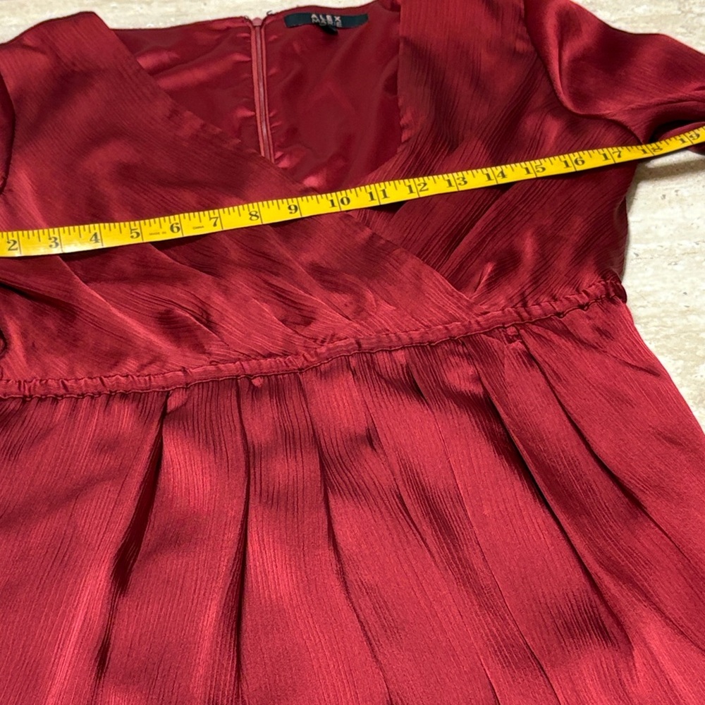 NWOT-Alex Marie Deep Red Long Sleeve Dress - Picture 5 of 13